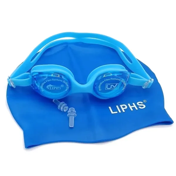 طقم نظارات سباحة للأطفال مضادة للضباب مع طاقية سليكون من LIPHS